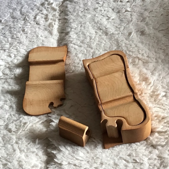 Hand Carved and Signed Pine Puzzle Stash Box - Picture 7 of 10